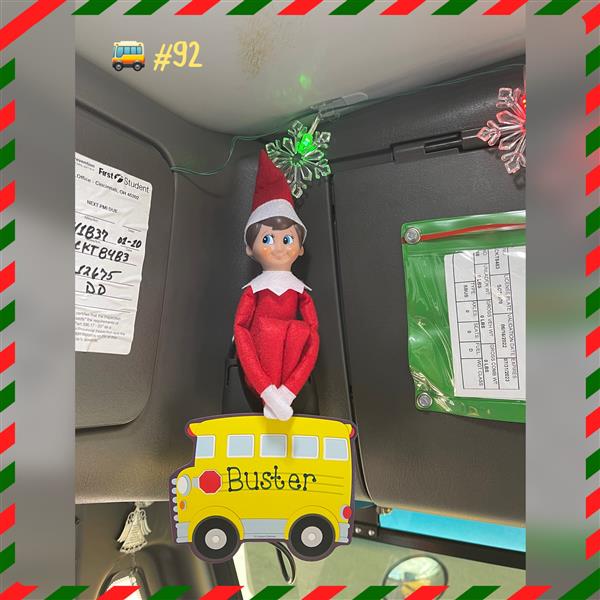 School Bus Decorated for the Holidays